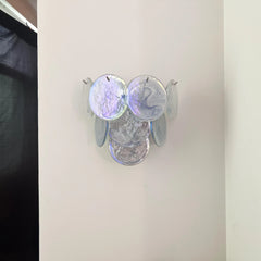 Blue Vintage Murano Glass Wall Lamp 13.4"