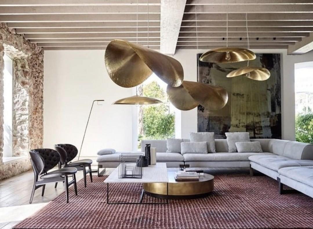 Naniv Brass Shade Hammered Pendant Light