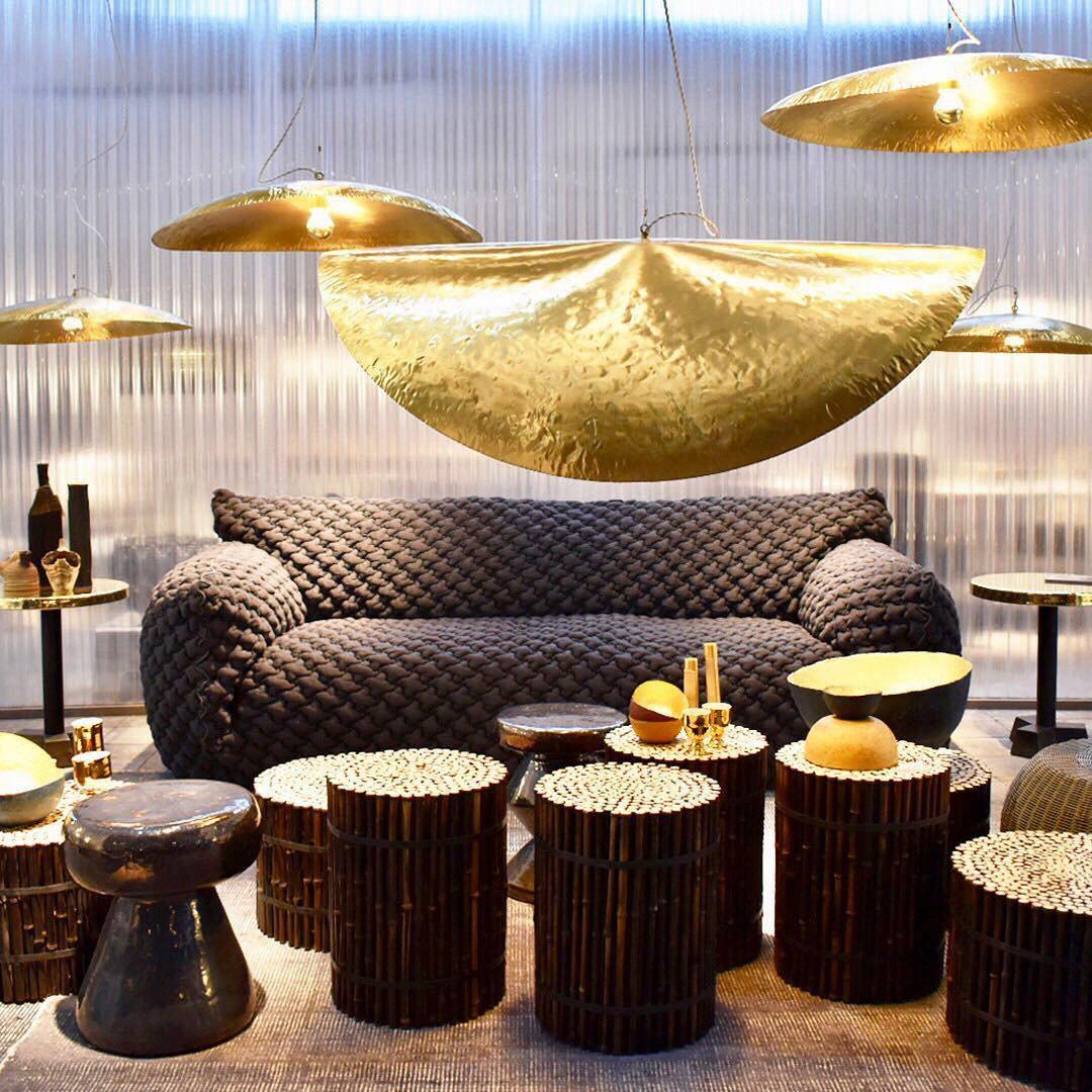 Naniv Brass Shade Hammered Pendant Light