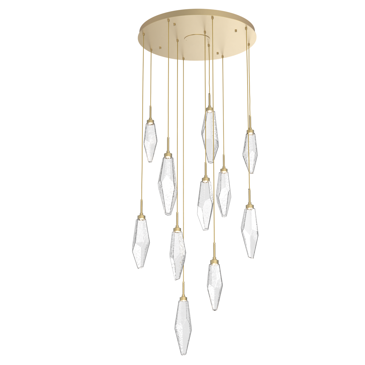 Rock Crystal Round Multi Light LED Pendant