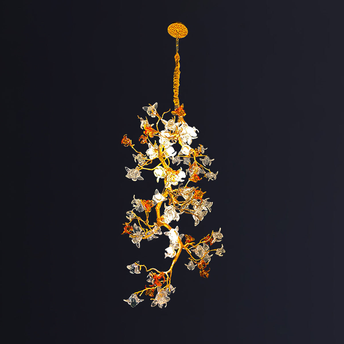 Flora Brass Maple Branch Chandelier