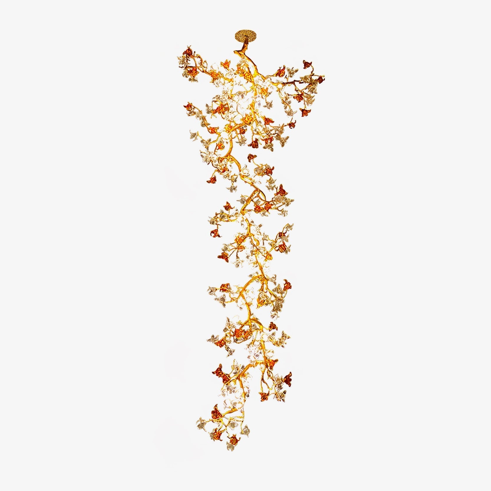 Flora Brass Maple Branch Chandelier