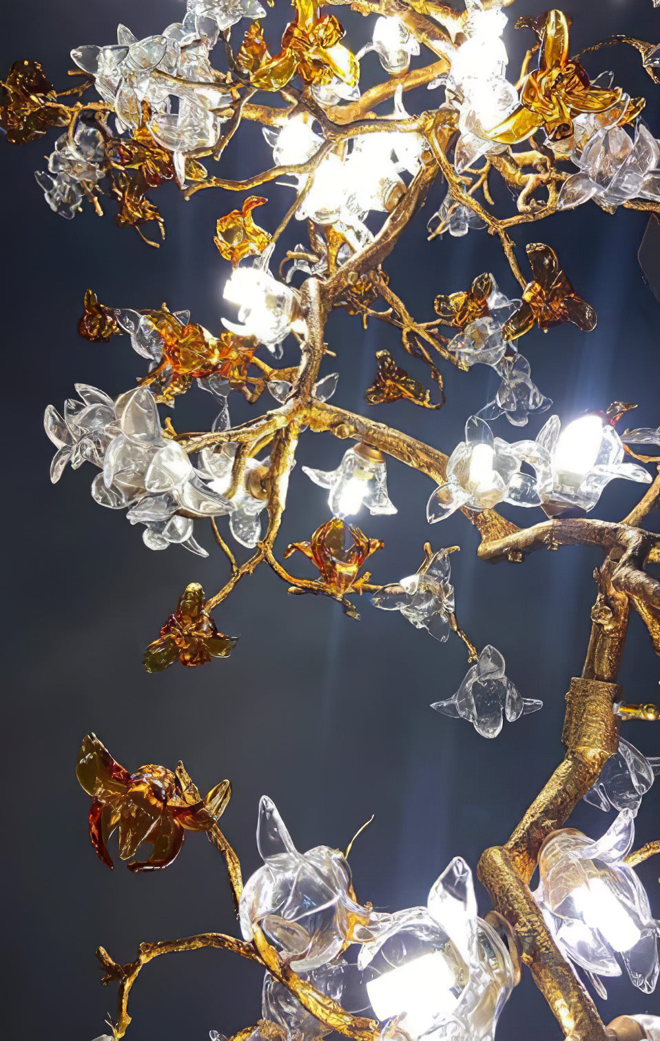 Flora Brass Maple Branch Chandelier
