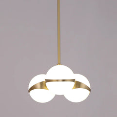 Brighton 3 White Gloss Globe Pendant
