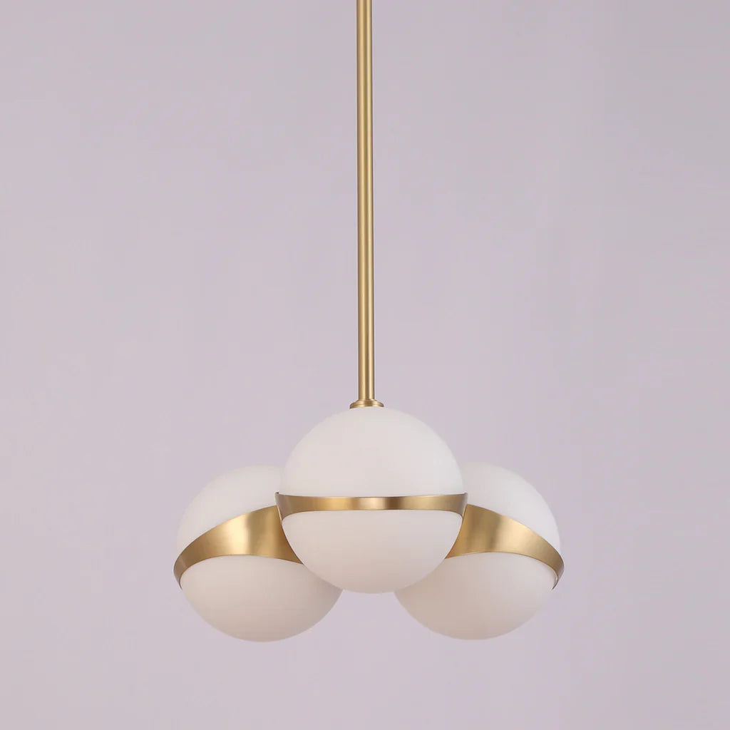 Brighton 3 White Gloss Globe Pendant