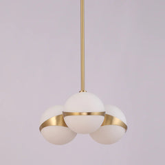 Brighton 3 White Gloss Globe Pendant