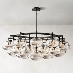CABRETTE CLEAR GLASS ROUND CHANDELIER 60"