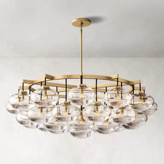 CABRETTE CLEAR GLASS ROUND CHANDELIER 60"
