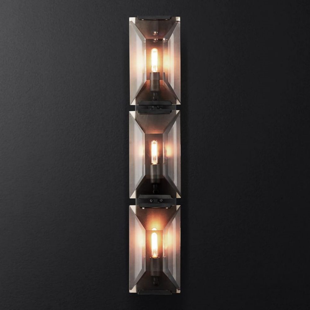 Halou Crystal Triple Sconce 32"H