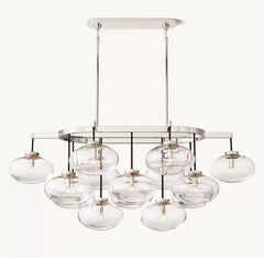Cabrette Clear Glass Linear Chandelier 54"