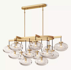 Cabrette Clear Glass Linear Chandelier 54"