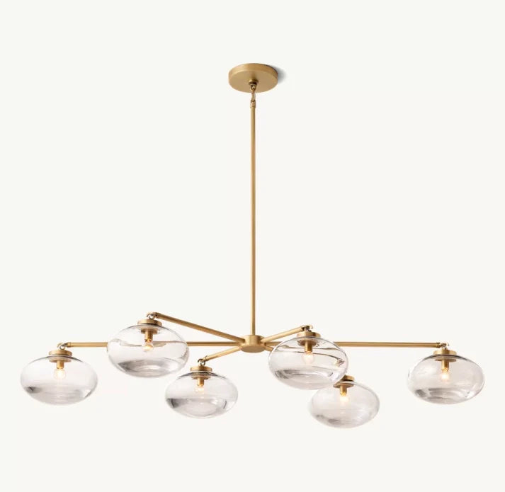 Cabrette Clear Glass Mobile Linear Chandelier 60'' 72''