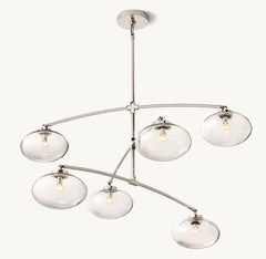 Cabrette Clear Glass Mobile Round Chandelier 48'' 60'' 72''