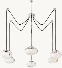 Cabrette Clear Glass Suspended Chandelier 84"