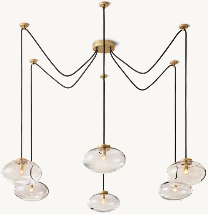 Cabrette Clear Glass Suspended Chandelier 84"