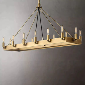 VINTAGE FILAMENT RECTANGULAR CHANDELIER 41''- LIGHTS 14