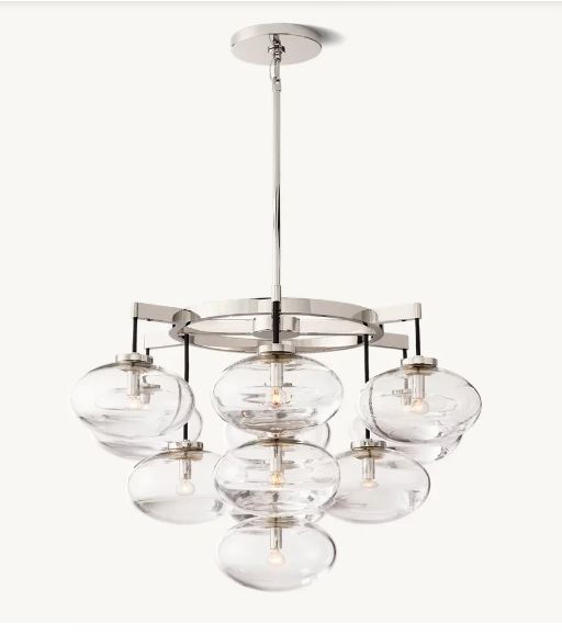 Cabrete Clear Glass Round Chandelier 36"