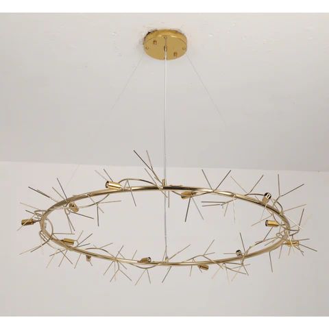 Twilight Branches Ceramic Ginkgo Circle Chandelier 24" 31" 39" 47" 59"D#color_gold