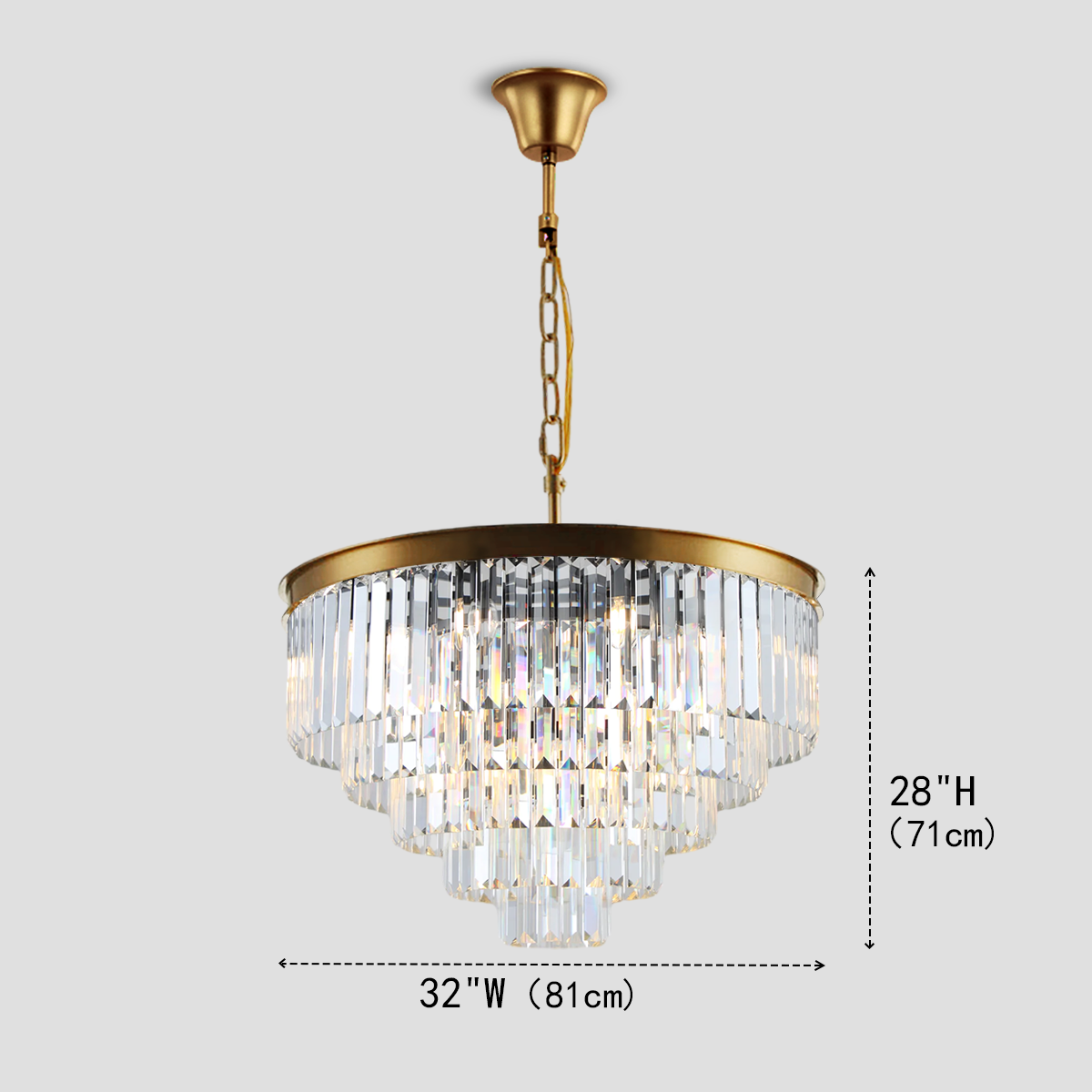 Odeon Crystal Fringe Round Chandelier Collection