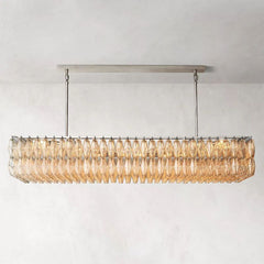 Chara Clear Glass Rectangular Chandelier 74"