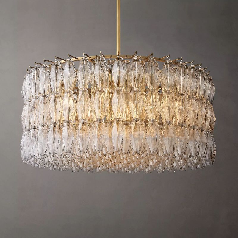 Chara Clear Glass Round Chandelier 37"