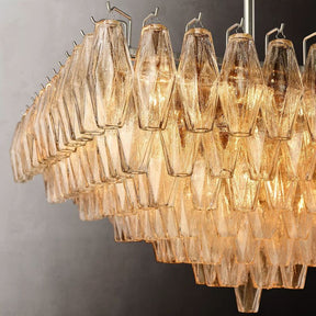 Chara Clear Glass Square Chandelier 32"