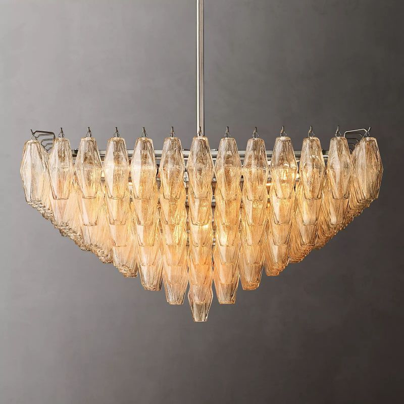 Chara Clear Glass Square Chandelier 32"