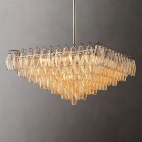 Chara Clear Glass Square Chandelier 32"