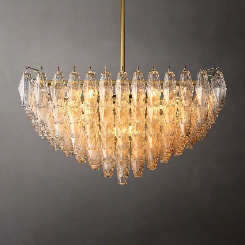 Chara Clear Glass Square Chandelier 32"