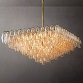 Chara Clear Glass Square Chandelier 32"