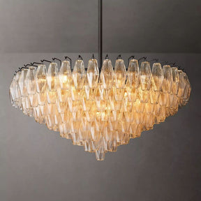 Chara Clear Glass Tiered Round Chandelier 37"