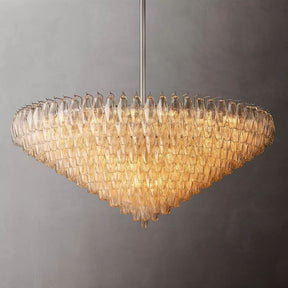 Chara Clear Glass Tiered Round Chandelier 62"