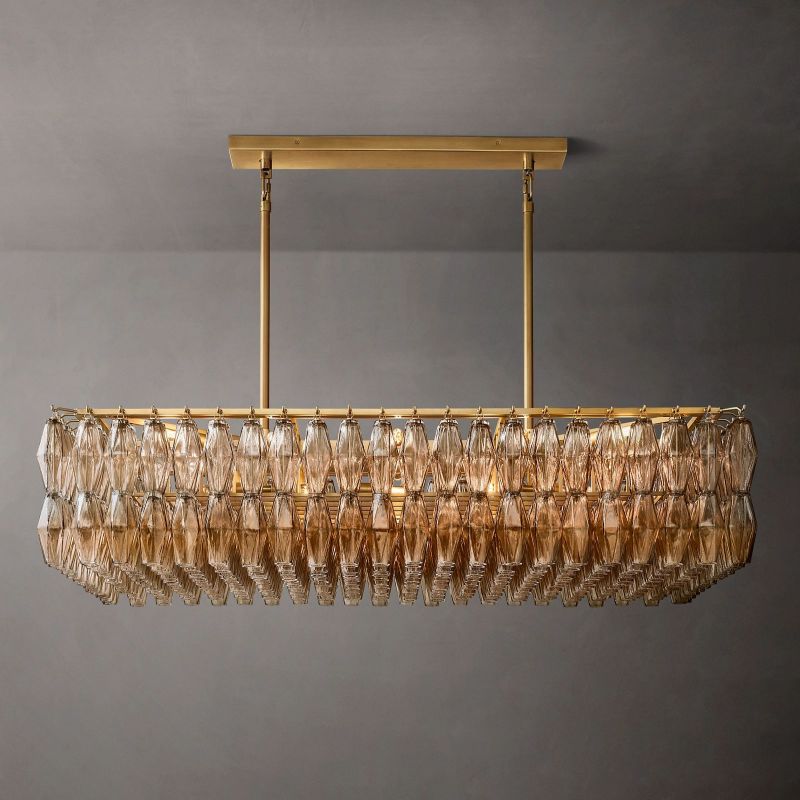 Chara Glass Rectangular Chandelier 54"