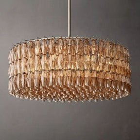 Chara Smoke Glass Round Chandelier 47"