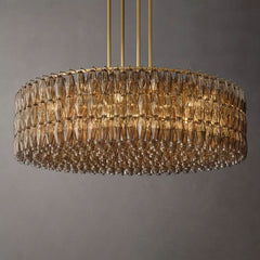 Chara Smoke Glass Round Chandelier 62"