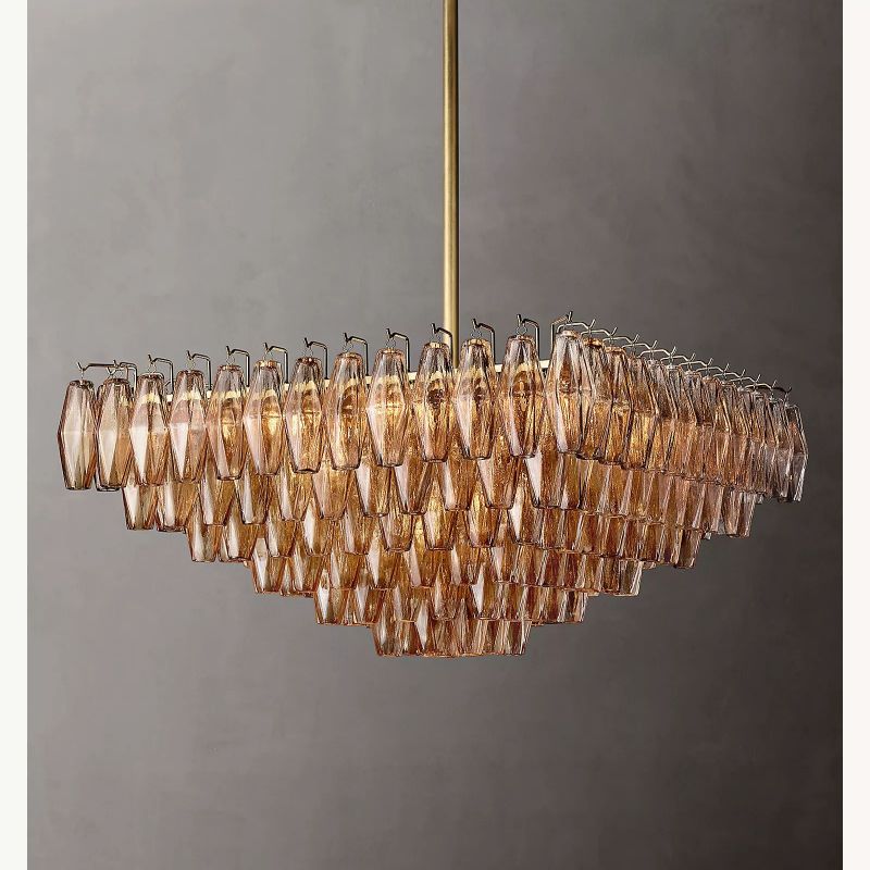 Chara Smoke Glass Square Chandelier 32"