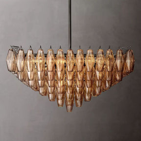 Chara Smoke Glass Square Chandelier 32"