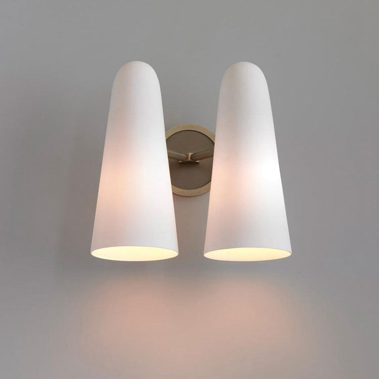 Gloria White Ceram Double Shade Wall Sconce