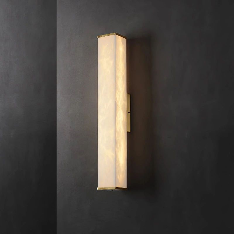Dave Cuboid Alabaster Wall Light