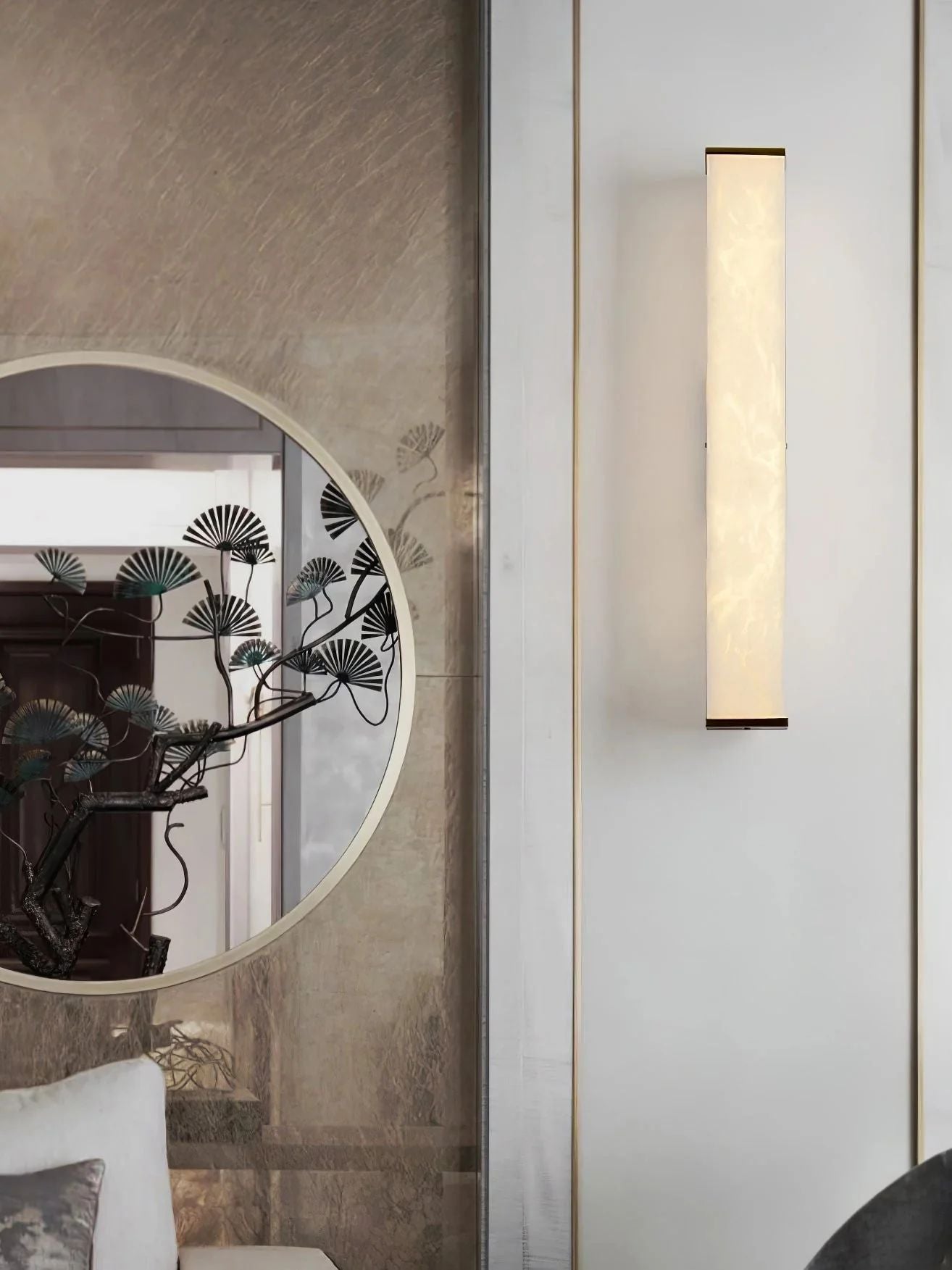 Dave Cuboid Alabaster Wall Light