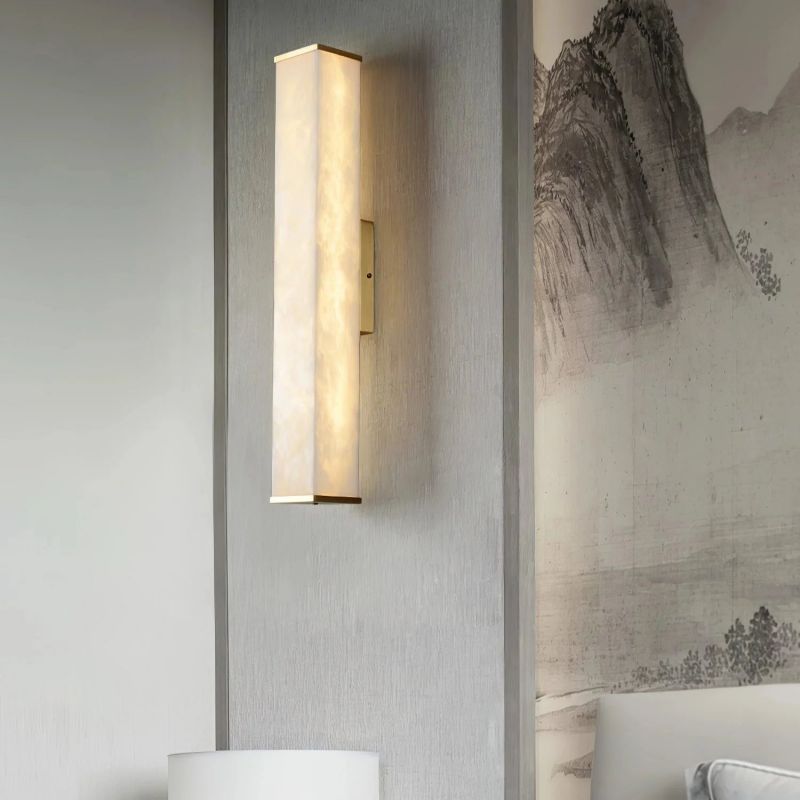 Dave Cuboid Alabaster Wall Light