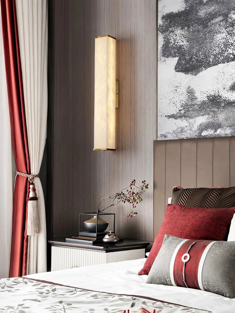 Dave Cuboid Alabaster Wall Light