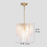 Cuirass Round Ribbed Glass Tile Chandelier Collection