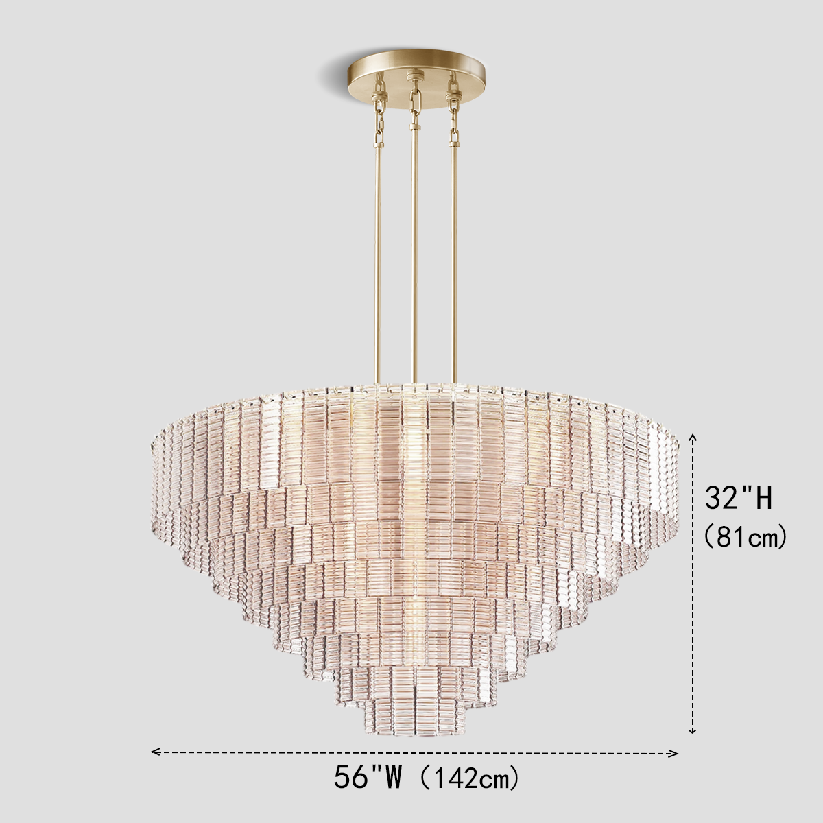 Cuirass Round Ribbed Glass Tile Chandelier Collection