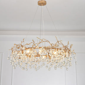 Round Small Water Drop Chandelier 35.4"