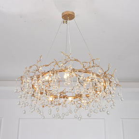 Round Small Water Drop Chandelier 35.4"