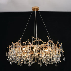 Round Small Water Drop Chandelier 35.4"