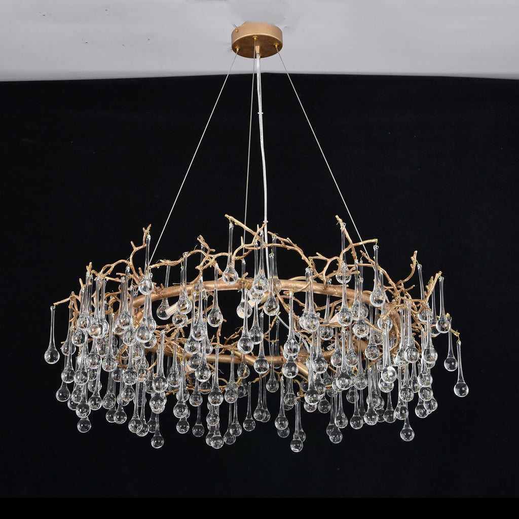 Round Small Water Drop Chandelier 35.4"