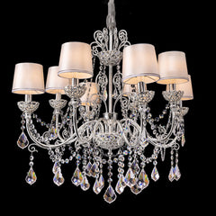 8 lights Chrome brass shaded chandelier