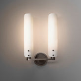 Alle White Shade 2-Head Wall Sconce 16"H